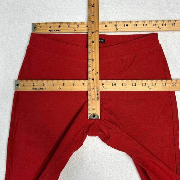Eileen Fisher Womens Size XXS Stretch Crepe Slim Leg Crop Pants Red - Picture 2 of 7
